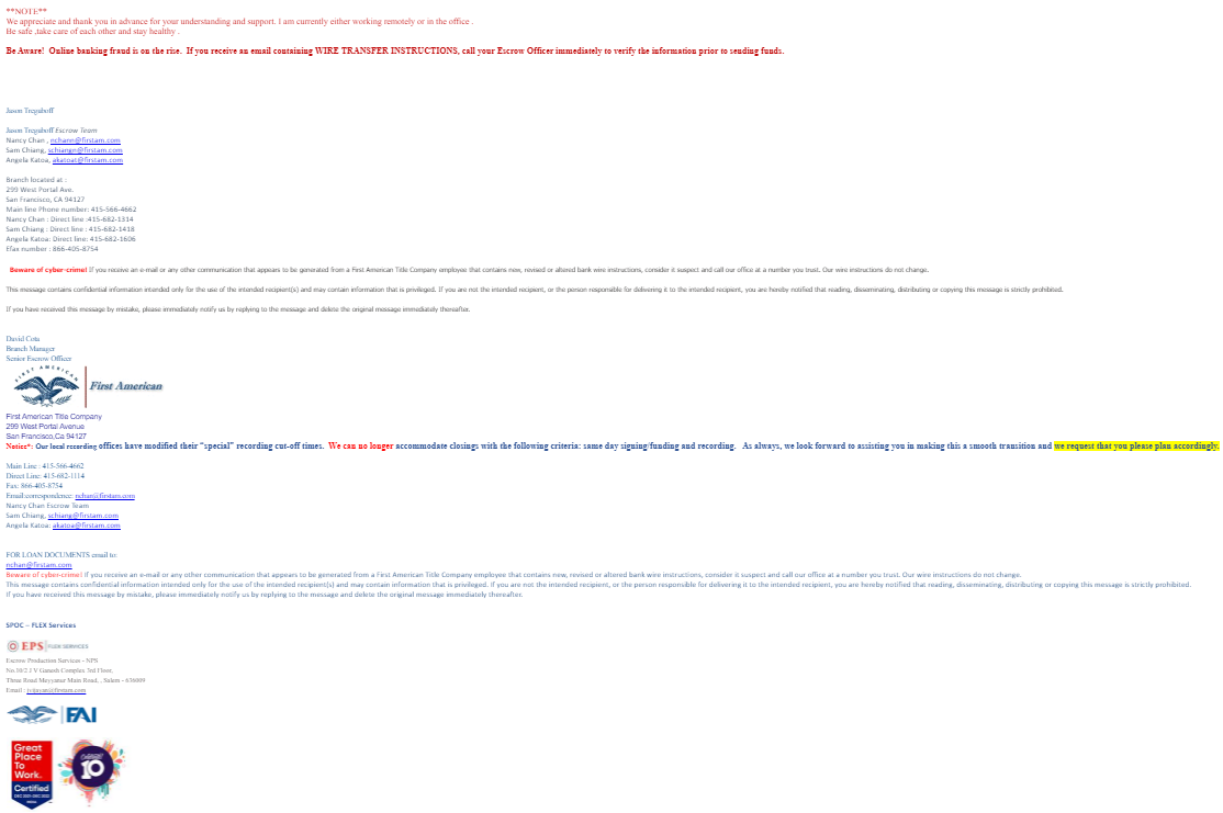 part two of screenshot of the phishing email described below